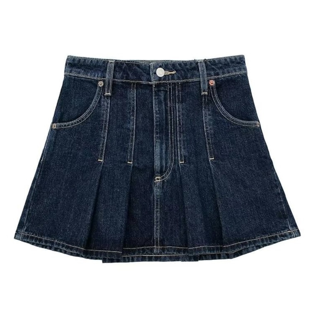 Zara Dark Blue Denim Mini Skirt